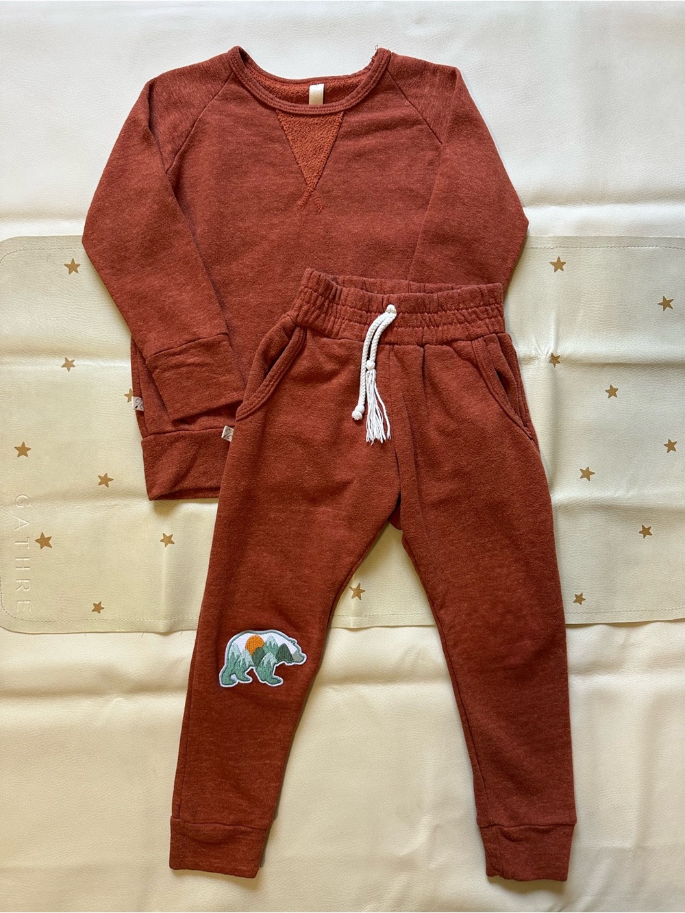 5t Childhoods Cozy Cinnamon Crewneck & Jogger Pants set
